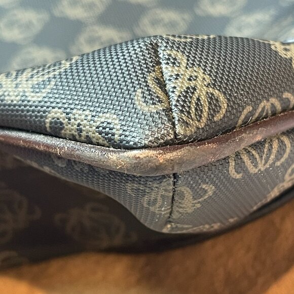 Loewe Vintage Canvas and Leather Anagram Tote - Dark Brown and Black - Preowned - Picture 11 of 15